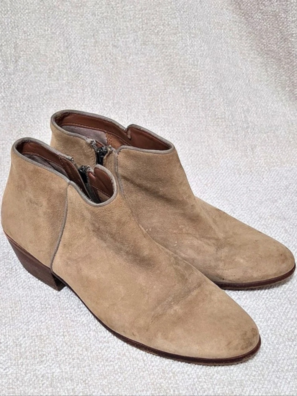 Sam Edelman Suede Ankle Boots Beige US 10